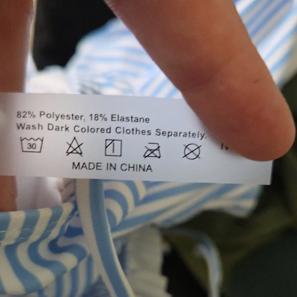 Cupshe Light Blue and White Striped One-Piece Swimsuit - Picture 5 of 5